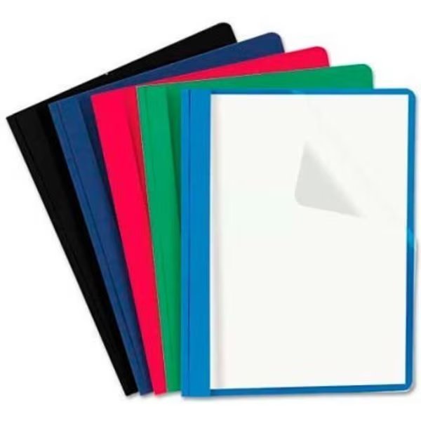 Clear Front Report Cover, Tang Fasteners, Letter Size, Assorted Colors, 25/Box, Universal, Mfr#: UNV57119***